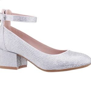 Nina Lennie Shoes Glittering Silver Kids Dress Shoes Size 3